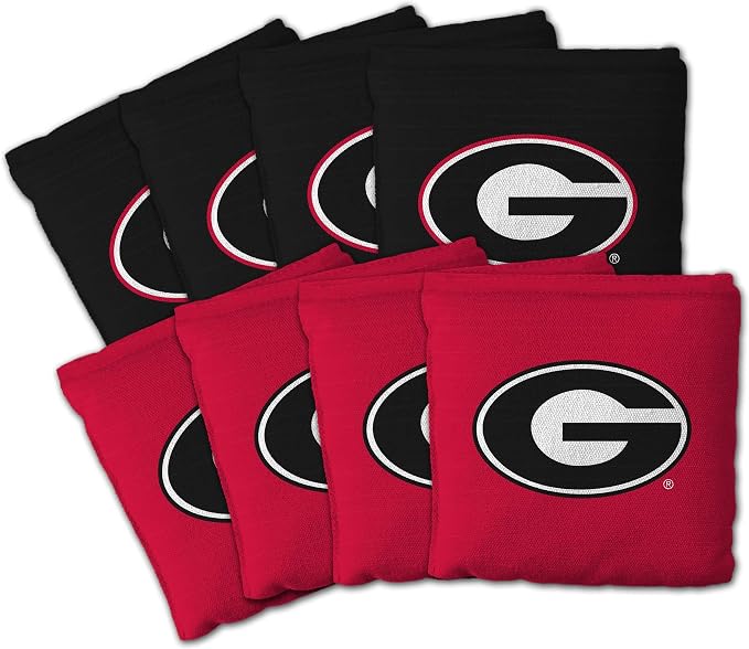 YouTheFan Officially-Licensed NCAA Set of 8 Cornhole Bags - All Weather Dual Sided Slide & Stop - Regulation Size with Carry case