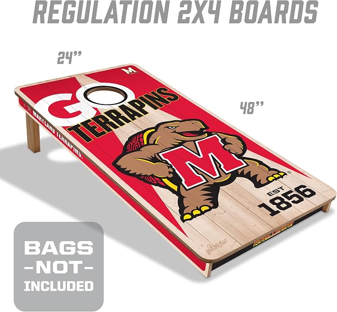 YouTheFan NCAA 2’ x 4’ Professional Wood Cornhole Game