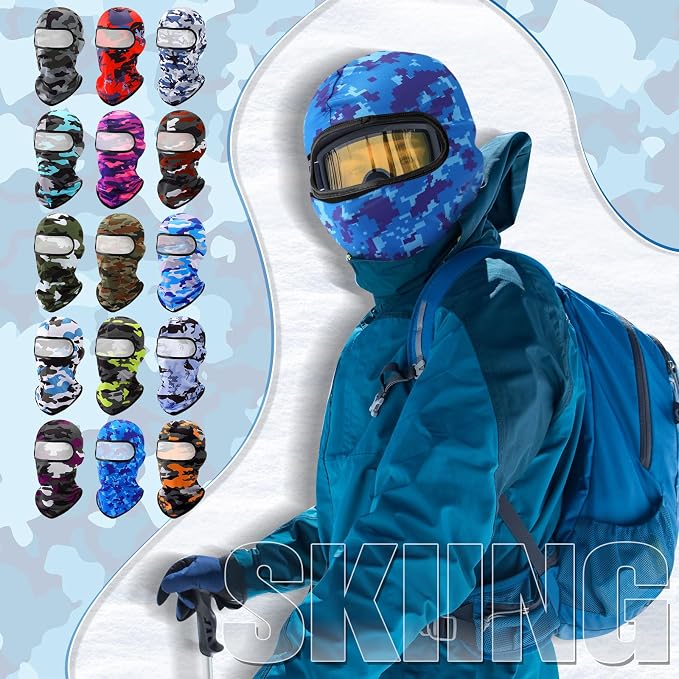 Vicenpal 30 Pcs Balaclava Ski Mask Full Face Cover Neck Gaiter UV Sun Protection for Outdoor Sports Cycling Bandana