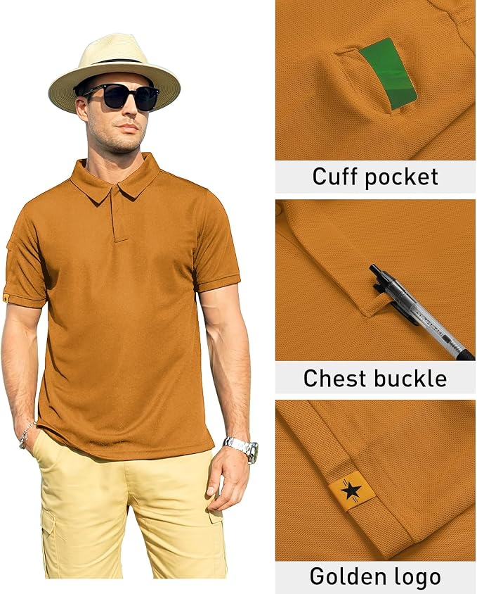 ZITY Mens Polo Shirt Short Sleeve Sports Tactical T-Shirt Athletic Golf Polos Daily Casual Stylish Collared Shirts for Men