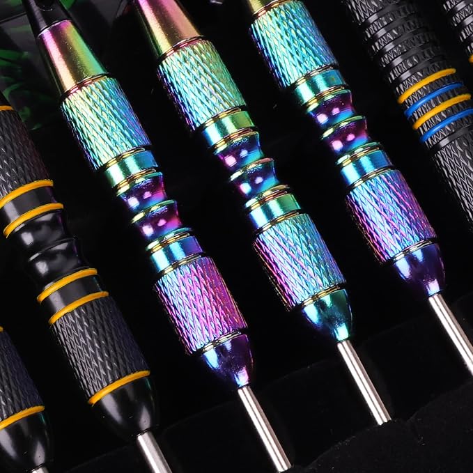 Turnart Darts Metal Tip Set - Steel Tip Darts Darts Set Professional Metal Darts 12 pcs 22/24 Grams Pro Dart Set with Stylish Case Aluminum Shafts Extra 9 Flights