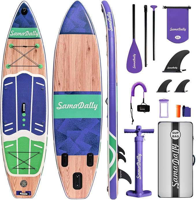 Inflatable Stand Up Paddle Board - Ultra Stable Wide Paddle Boards of All Skill Levels, Full-Color Gradient Design, Anti-Slip EVA Deck with Premium Accessories