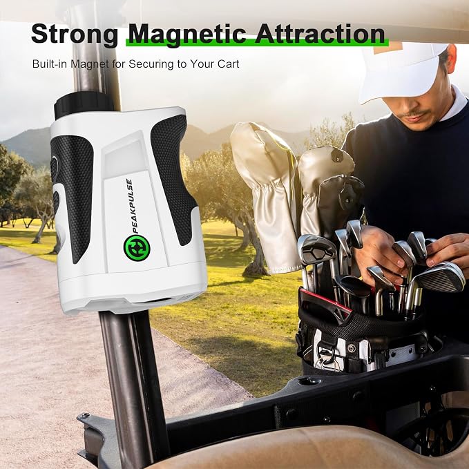 PEAKPULSE 1200 1700 Yds Golf Rangefinder Easy to Clean Slope Magnet Rechargeable 6X Magnification Distance Range Finders Flag Pin Locked Vibration Golfer Gifts Accessories
