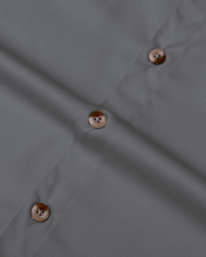 Alimens & Gentle Short Sleeve Fishing Shirt Wicking Fabric Sun Protection Casual Button Down Shirts