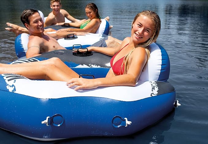 Intex River Run Floating Tube 2 Pack River Run II 2 Person Tube w/Cooler 2 Pack