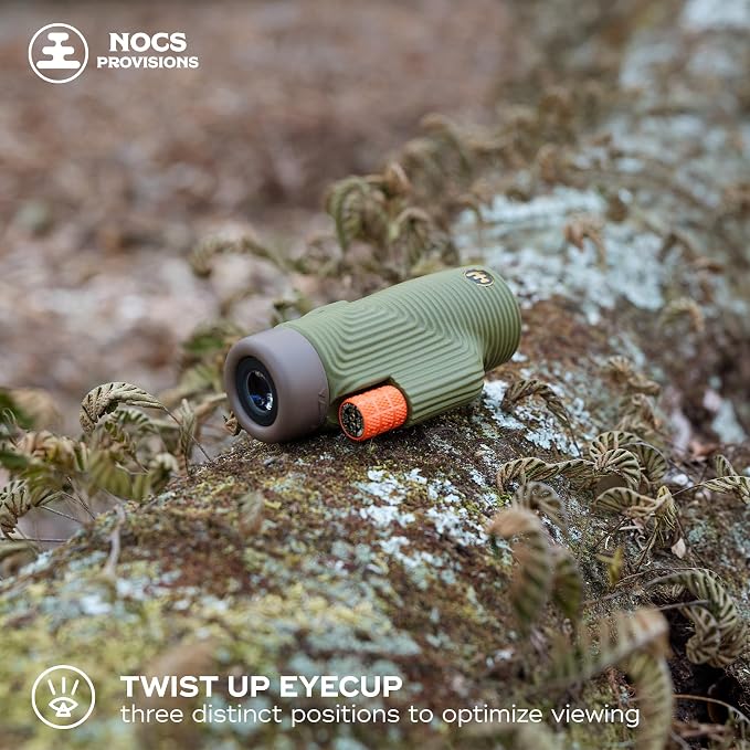 Nocs Provisions Zoom Tube 8x32 Monocular, 8X Magnification Telescope, Bak4 Prism, Wide Field of View for Bird Watching, Backpacking & Wildlife Viewing - Juniper Green II