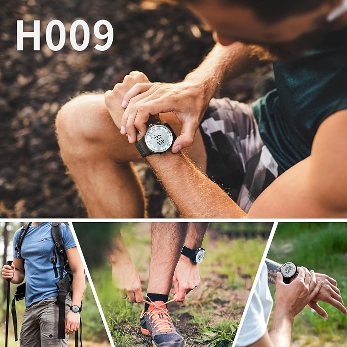 EZON Sports Digital Outdoor Watch H009 with Altimeter,Barometer, Thermometer,Weather Forecast, EL Backlight & Stopwatch,Ideal for Hiking & Climbing