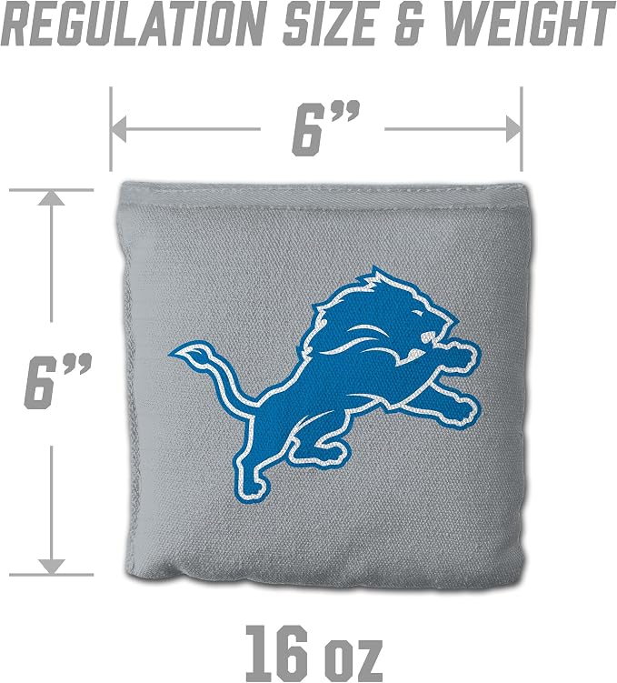 YouTheFan Officially-licensed NFL Set of 8 Cornhole Bags - All Weather Dual Sided Slide & Stop - regulation size