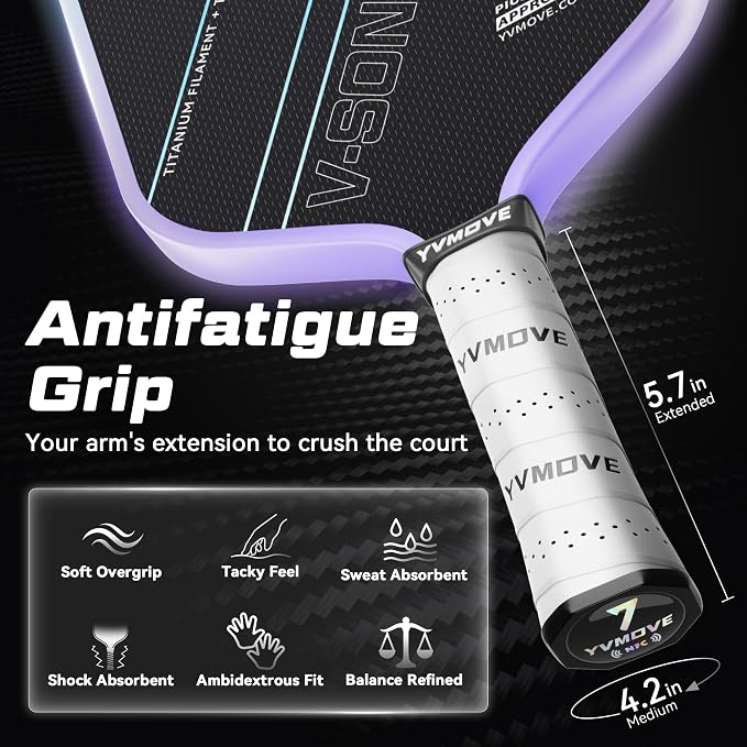 Pickleball Paddles | USAPA Approved | Raw Carbon Fiber Face | Max Control & Effortless Power | 16MM Core Anti-Shock | Intermediates to Pros