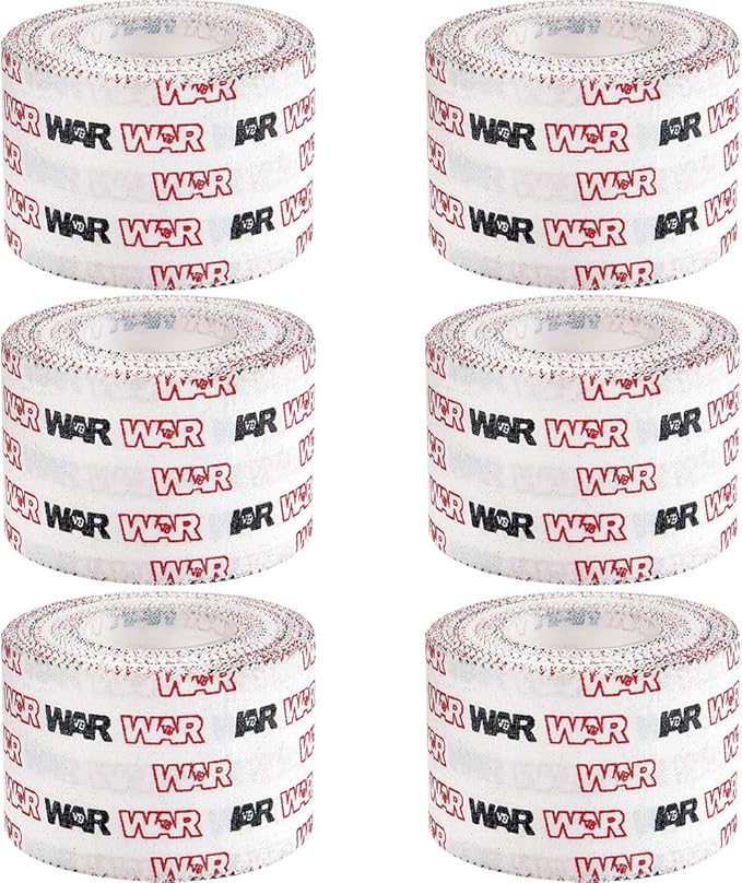WAR Tape EZ Rip Premium Athletic Medical Sports Tape | No Sticky Residue | 30 ft Rolls | Best for Athletes & Trainers | Ideal for Fingers, Ankles, Wrists, and Equipment | 1.5 Inch (Pack of 6)