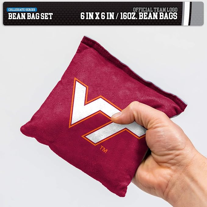 NCAA College Dual Sided Bean Bags by Wild Sports, 8 Count, Premium Toss Bags for Cornhole Set - Great for Tailgates, Outdoors, Backyard