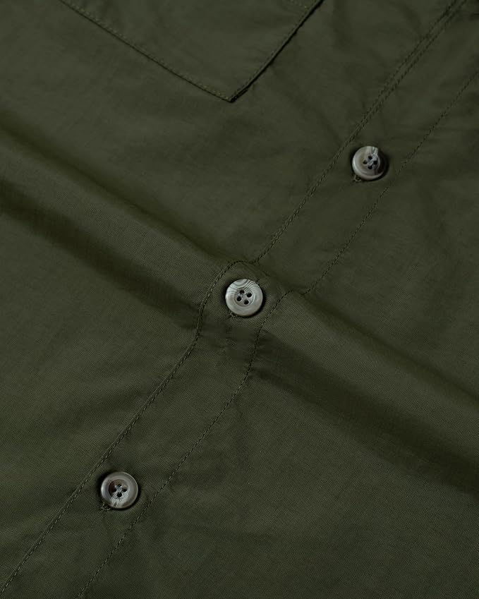 Alimens & Gentle Short Sleeve Fishing Shirt Wicking Fabric Sun Protection Casual Button Down Shirts