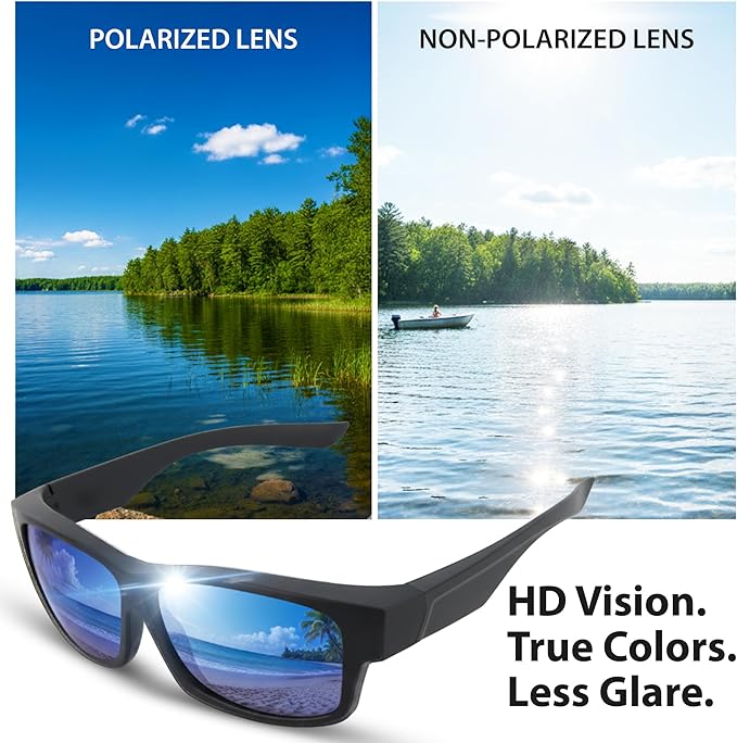 BLUE CUT Fit Over Polarized Sunglasses Driving Clip-on Over Glasses, Solar Shield Sunglasses Over Prescription Glasses