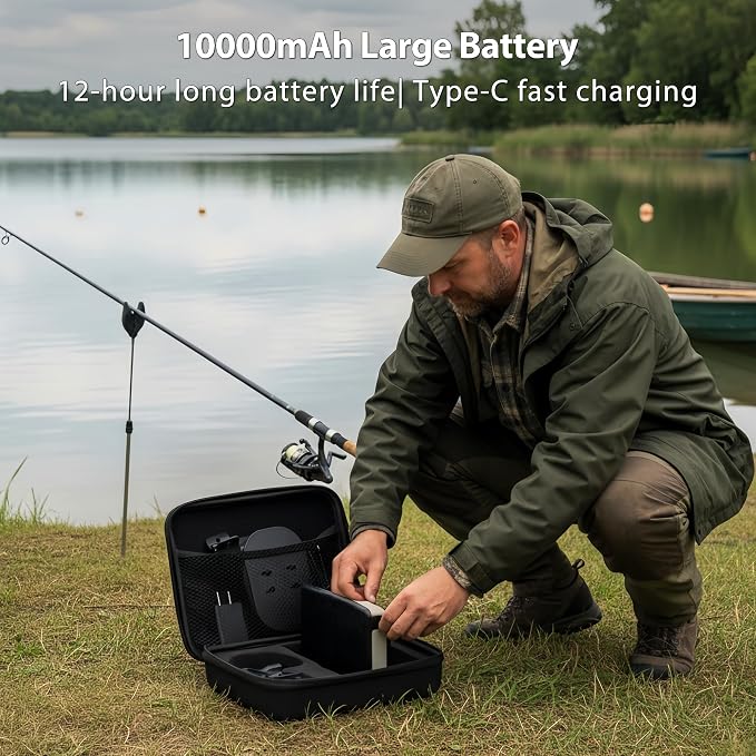 Underwater Camera & Fish Finder: 5.5 Inch OLED 1080P Waterproof Ice Fishing Camera with Monitor｜Portable Fish Finders for Ice/Lake Fishing｜Depth Finder for Boat/Kayak & Murky Under Water