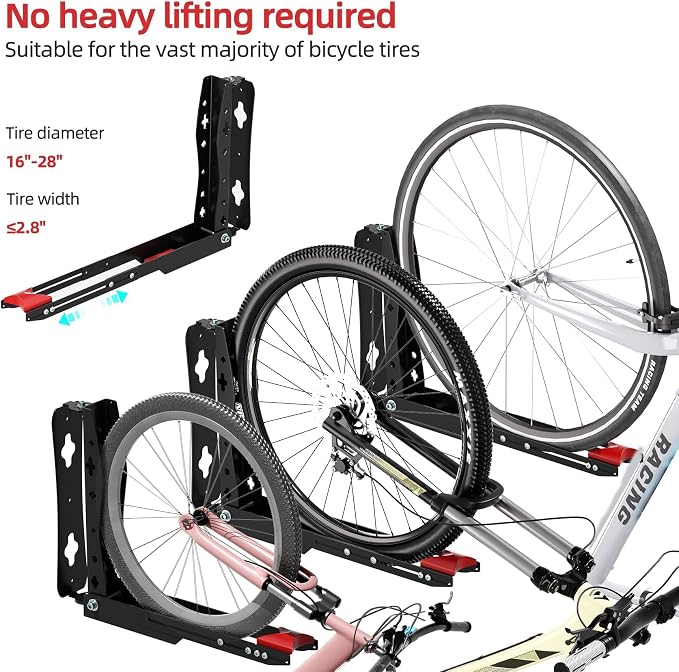 Urban Deco Swivel Bike Wall Mount,Adjustable Bike Hanger,Space Saving Bike Rack Garage,Easy to Load and Unload Bike Rack Wall Mount Can Hold Up to 77 lbs (1)