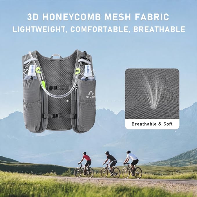 Running Hydration Vest 5L,Running Vest Pack with 1.5L Water Bladder,Lightweight Water Backpack for Hiking Running Cycling