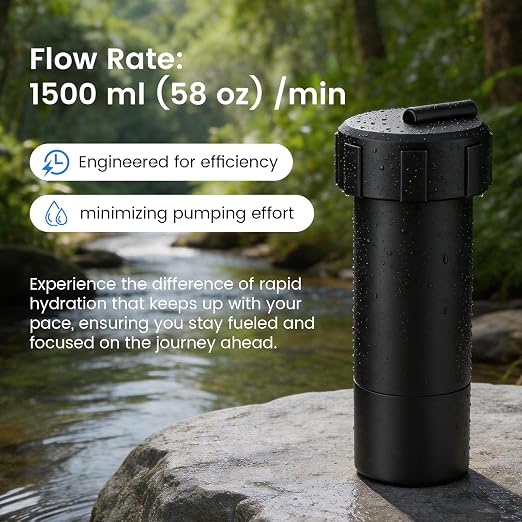Camping Water Filter Pump Water Filtration System Survival,Portable Water Pump with Filter,Water Purifier Pump