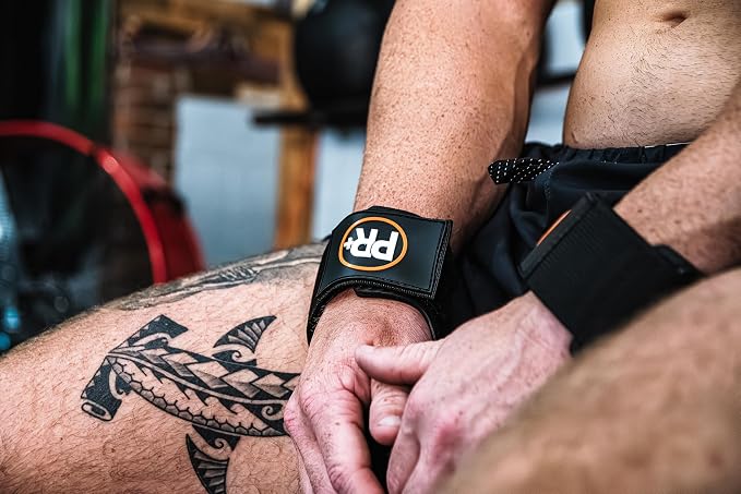 PR+ Gymnastics Hand Grips for Pull Ups Weightlifting and Cross Training - No Hole - Chalk Free - Triple Layer Hand Protection - Optional Wrist Wraps