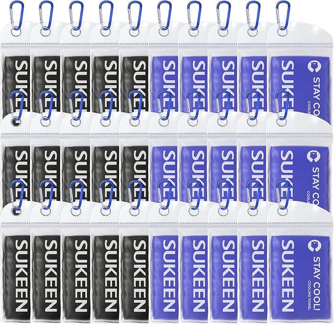 Sukeen Cooling Towels for Neck and Face(40"x12"), 30pack Bulk Cooling Towels for Hot Weather,Quick Dry Soft Breathable Sweat Towels for Sports Gym Yoga Golf and More Activities