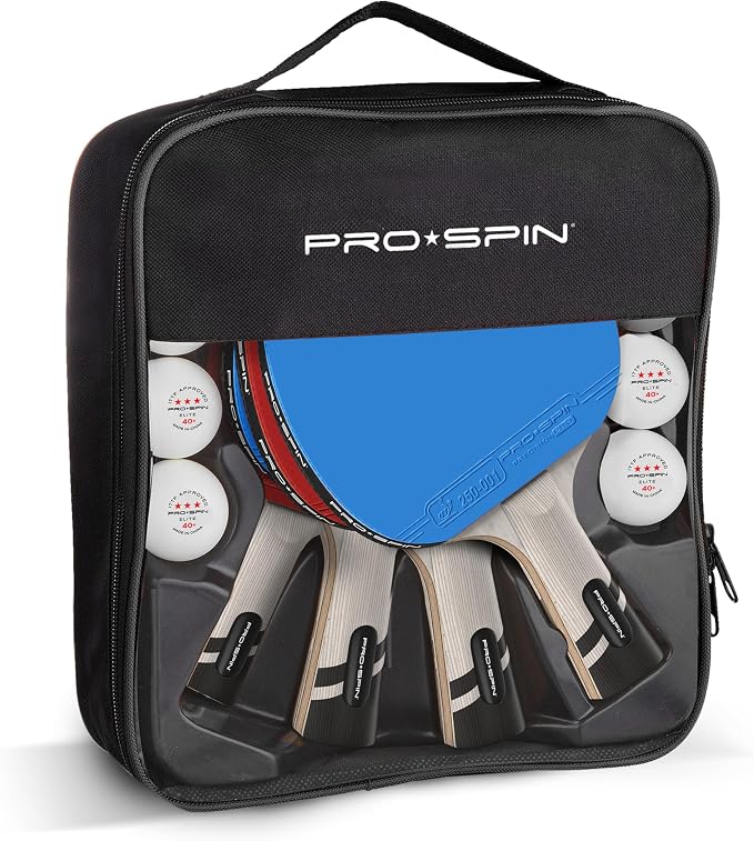 PRO-SPIN Ping Pong Paddles – ITTF Approved Professional Table Tennis Rackets with Carbon Fiber for Superior Control | 7-Ply Blade, Premium Rubber, 2.0mm Sponge