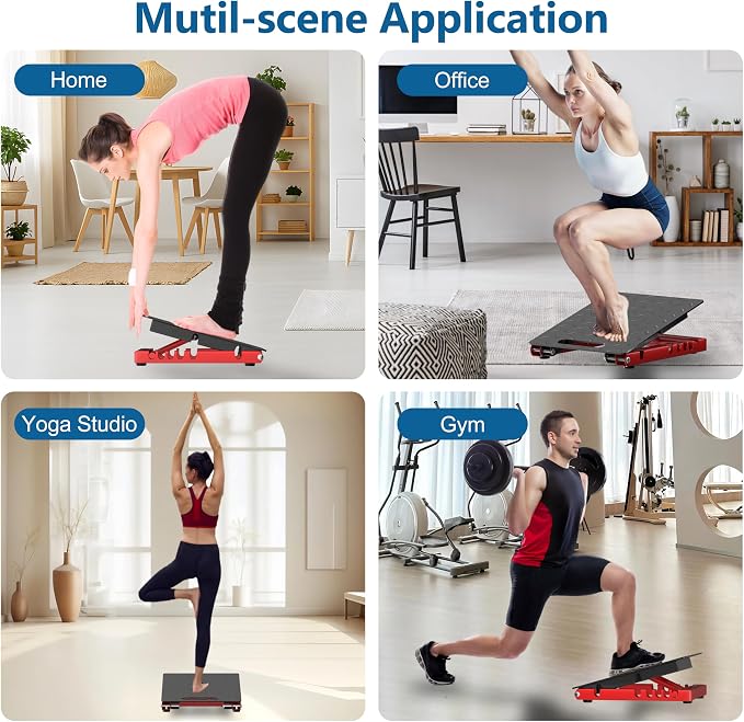 Slant Board for Calf Stretching, Heavy Duty Steel Calf Stretcher, 5-Level Adjustable Incline Board, 650 lbs Weight Capacity for Ankle Foot Knee Pain Relief, Physical Therapy & Plantar Fasciitis