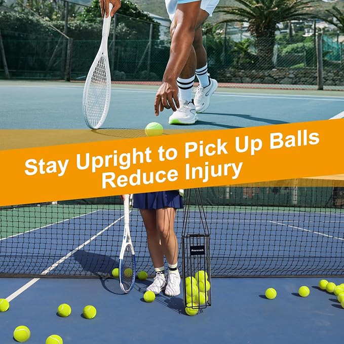 Pickleball Tennis Ball Hopper Set, Pickleball Tennis Ball Basket Holder with 20 Outdoor Pickleball Balls,Perfect Court Equipment for Beginner