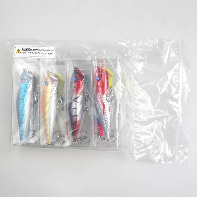 Fishing Lures Kit Crankbait Minnow Hard Bait Set Deep Diving Jerkbait Swimbait Popper Pencil Walleye Lures Artificial Fishing Bait for Bass Trout Redfish Saltwater Freshwater Fishing Lure