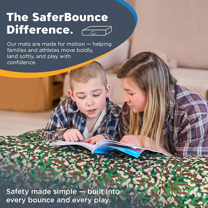 SaferBounce Crash Pad for Kids Sensory | Big 5Ft x 5Ft, 3Ft x 4Ft Or 3Ft x 3Ft | Autism Sensory Crash Mat for Jumping Play | Crashpad | Soft Foam Landing Pad | Giant Mat Pillow | Climbing, Gymnastics