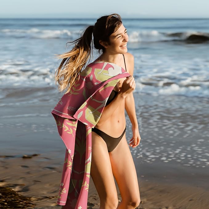 Hero Microfiber Large Beach Towel Compact for Travel (Be Pawsitive, 40" x 72")