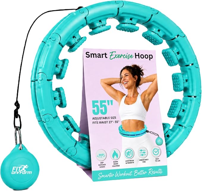 FIT ON FORM Infinity Weighted Hula Hoop for Adults Weight Loss, Smart Exercise Hola Circle Hoop for Women Abs Workout