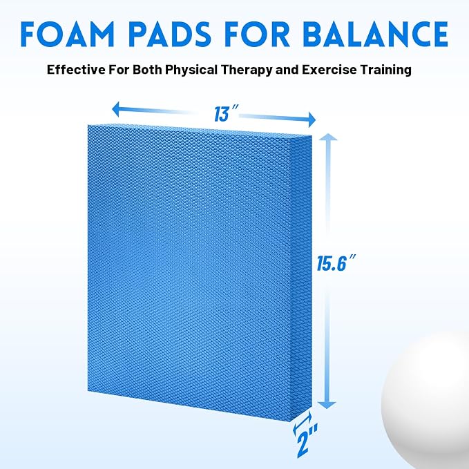 Exercise Balance Pad-15.6"x13" Non-Slip Stability Trainer Pad, 2 Inch Thick Foam Exercise Pad for Physical Therapy, Yoga, Core Training & Stability Training