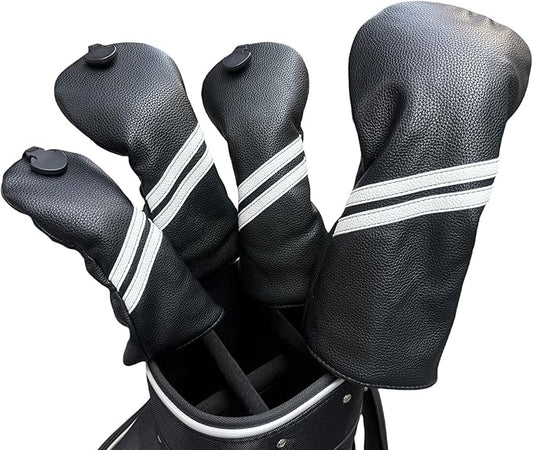 Golf Club Covers Headcovers Set for Driver and Woods Soft Faux Leather Golf Accessories for Men Women Golfer Gifts Set Golf Club Protective Case 1 3 5 H or Set for 1 3 5 Woods
