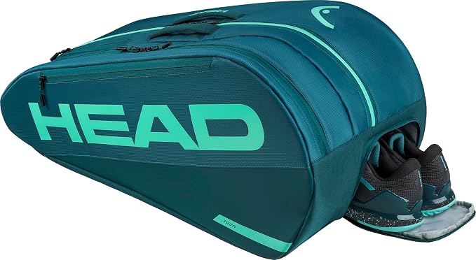 HEAD Tour Racquet Bag L (9R) Tennis Bag - Holds Up to 9 Racquets, CCT+ Climate Control Technology, 2 Main Compartments, Shoe Pocket & Backpack Carry System