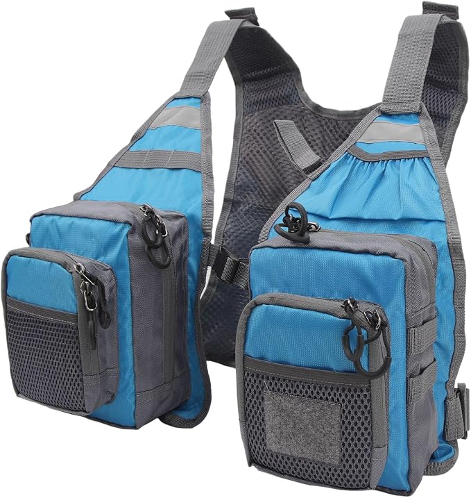 Fly Fishing Vest, Multi Pockets Lightweight Mesh Vest with Adjustable Straps for Men and Women, Breathable Fishing Gear for Trout Travel