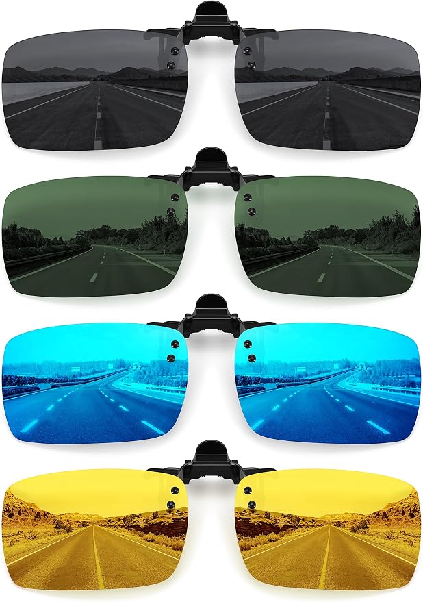 STORYCOAST Clip On Sunglasses for Men Women Polarized Fit Over Prescription Glasses Sports Fishing Driving