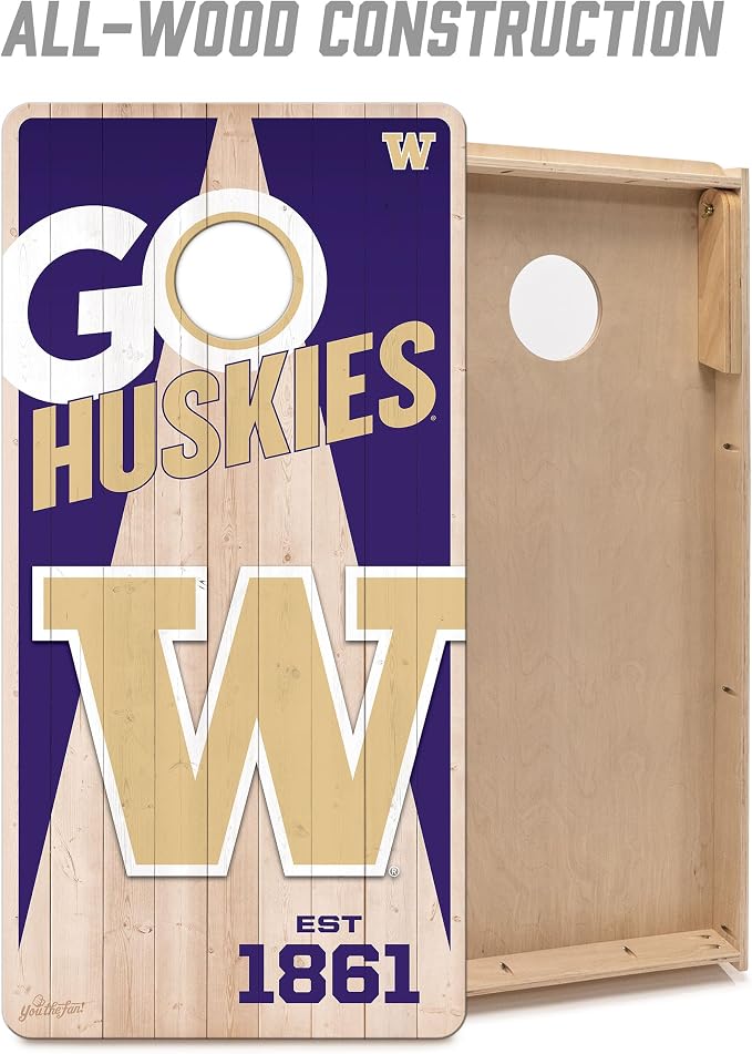 YouTheFan NCAA 2’ x 4’ Professional Wood Cornhole Game