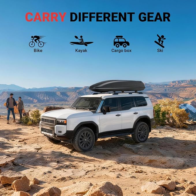 Roof Rack Cross Bars Fit for 2024-2026 Toyota Land Cruiser LC250/ 2024-2025 Lexus GX550, 260lbs Heavy Duty Lockable Aluminum Roof Rails, Wide-Grip Crossbars for Cargo, Kayak, Luggage - No Drilling