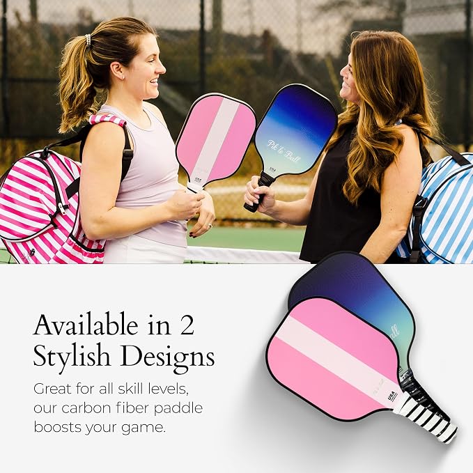 Pik'le'Ball Carbon Fiber Pickleball Paddle – Lightweight, Durable, and Comfortable Pickleball Rackets with a Strong Grip and USAPA Certified – Features a Polypropylene Honeycomb Core