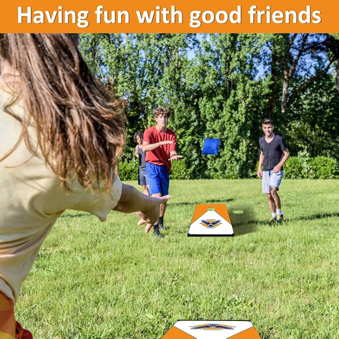Cornhole Board Set, 3'x2' Cornhole Set, Corn Hole Boards Set, Lightweight Corn Hole Set Includes 2 Cornhole Boards, 8 Cornhole Bean Bags & Carry Case for Outdoor Games