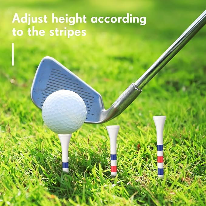 Sosation 200 Pieces Bamboo Golf Tees 3-1/4'' Inch Wooden Golf Tees Reduce Friction and Side Spin