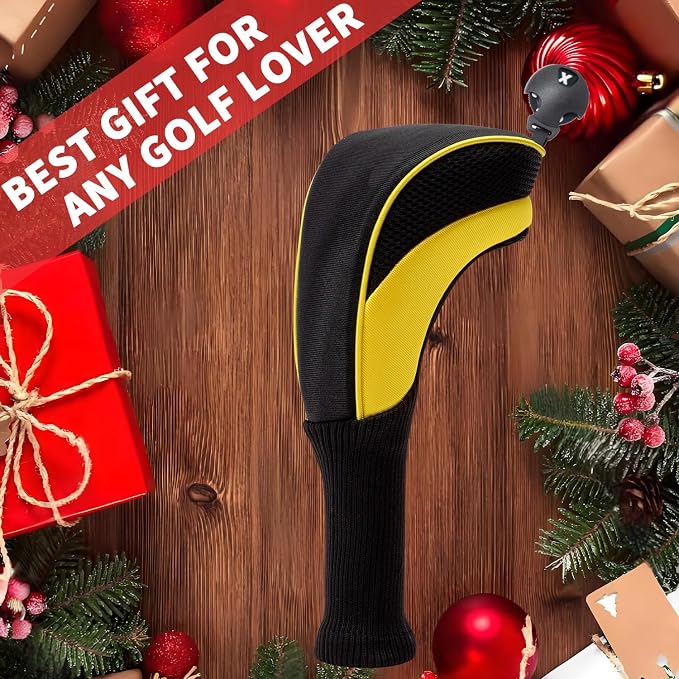 Golf Club Head Covers for Woods 3/4/5/6 Pieces Long Neck Mesh Sports Golf Club Headcovers Set with Interchangeable No. Tags 3 4 5 6 7 X Golf Accessories for Men Women
