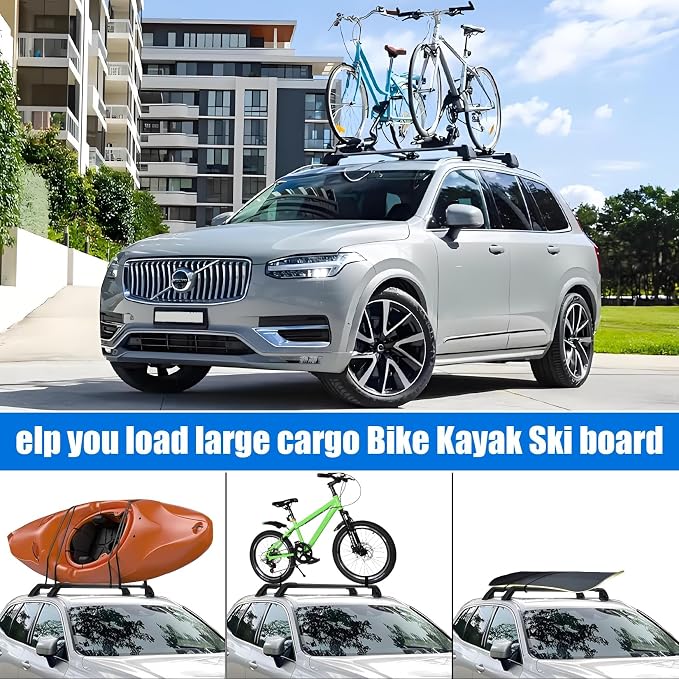Psler Heavy Duty Roof Racks Cross Bars Compitable with Volvo XC90 2018 2019 2020 2021 2022 2023 2024 2025 with Metal Anti-Theft Lock, Aluminum Roof Rails Crossbars Anti-Theft Non-Corrosion