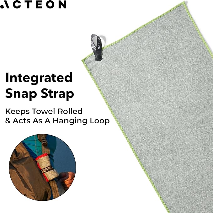 Acteon Microfiber Quick Dry Gym Towel, Silver ION Odor-Free Mega Absorbent Fiber Fast Drying Men Women Workout Gear for Body Sweat, Camping, Working Out Travel Towels – 3 Pack, 30x16, Heather Grey