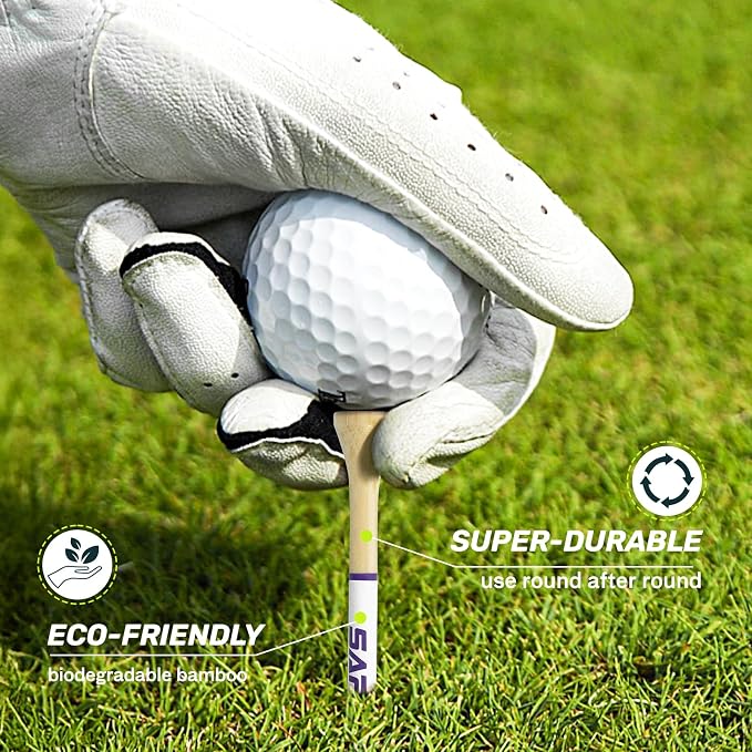 SAPLIZE Father’s Day Golf Gift for Dad – 4/10 Pack (80/200pcs, 3 1/4'') Bamboo Golf Tees Set, Gift-Ready Packaging, Funny Golf Accessories for Men, Golf Lovers & Weekend Players