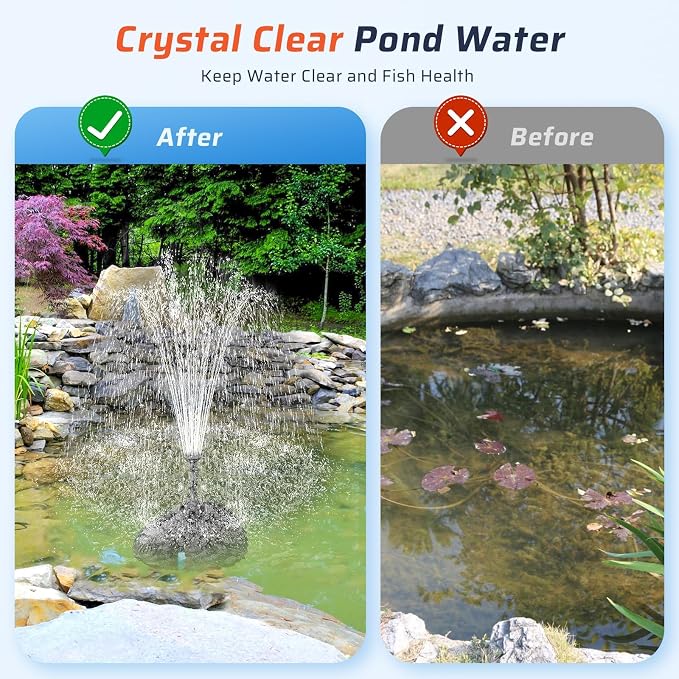 Antfraer Pond Filter with U-V Clarifier & 660GPH Fountain Pump Kit - Pond Filter Box for 1180 Gallon Outdoor Ponds, Koi Ponds, Waterfalls & Aquariums (Corded Electric)