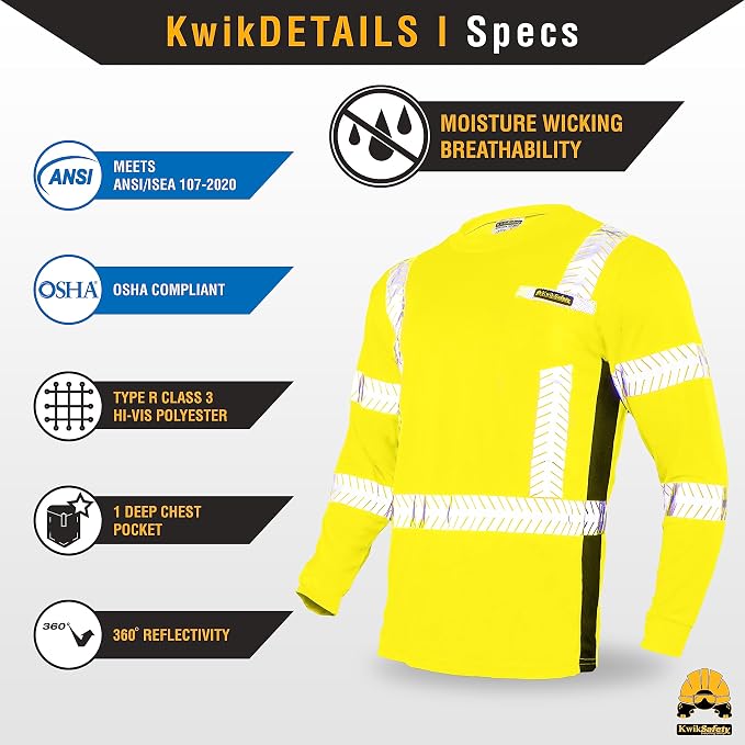 KwikSafety - Charlotte, NC - Limited Edition Long Sleeve Safety Shirts [Deluxe Fishbone Tape] Class 3 ANSI OSHA Compliant
