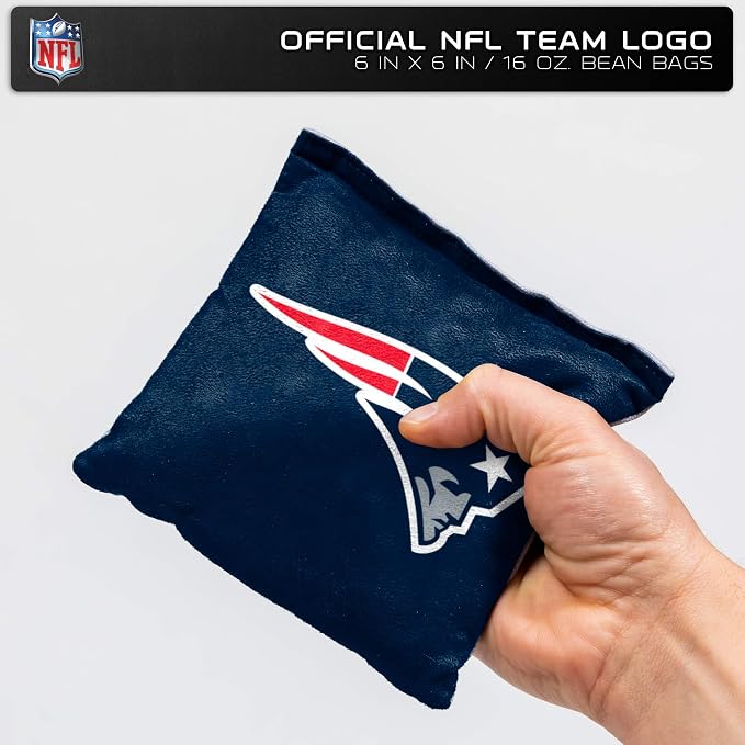 NFL Pro Football Dual Sided Bean Bags by Wild Sports, 8 Count, Premium Toss Bags for Cornhole Set - Great for Tailgates, Outdoors, Backyard