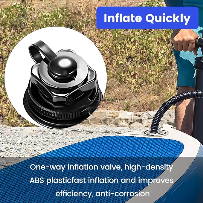 Inflatable Boat Air Valve,2PCS Inflatable Boat Replacement Caps Boat Spiral Air Plugs 0ne-Way Inflation Replacement for Inflatable Raft Boat Kayak(24mm)