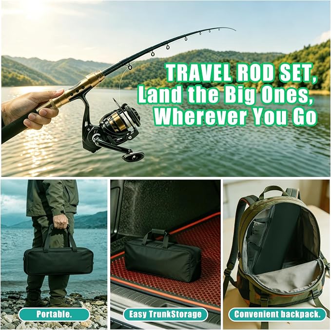 Fishing Rod and Reel Combo, Telescopic Carbon Fiber Fishing Poles