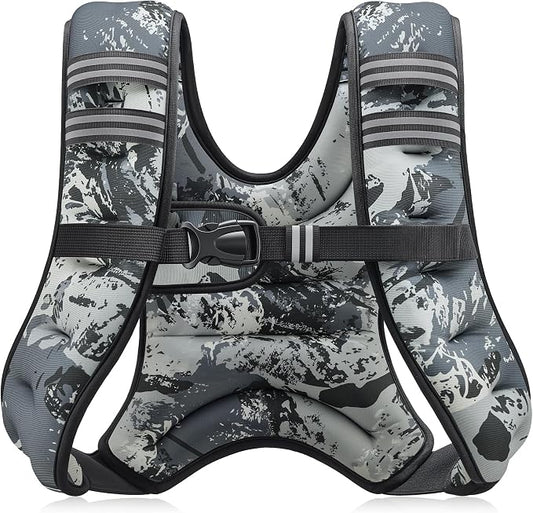 ZELUS Weighted Vest, 6lb/8lb/12lb/16lb/20lb/25lb/30lb Weight Vest with Reflective Stripe for Workout, Strength Training, Running, Fitness, Muscle Building, Weight Loss, Weightlifting